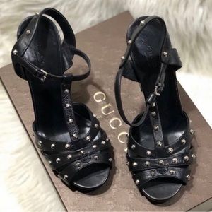 Gucci black studded heels